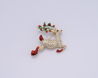 Fashion Fawn Brooch Pins,Cute Christmas Souvenir Pins,Hat Pins,Backpack Pins,Badge Collection,Gifts for Her