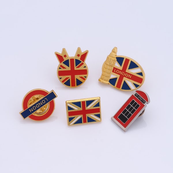 United Kingdom Flag Pins,UK Flag Pins,London Lapel Pins,Iconic Building Brooch,Hat Pins,Backpack Pins,Badge Collection,Gifts for Her