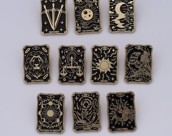Tarot Card Brooch, Vintage Brooch, Cartoon Geometric Brooch, Backpack Jewelry Pin, Gift for Her