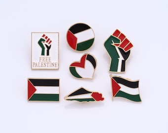 Palestine Fist Brooch,Palestine Maps Pins,Heart Palestine Flag Pins,Palestine Lapel Pins,Badge Collection