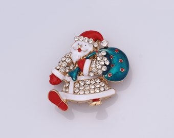 Cute Santa Claus Pins,Christmas Brooch Pins,Hat Pins,Backpack Pins,Badge Collection,Gifts for Her