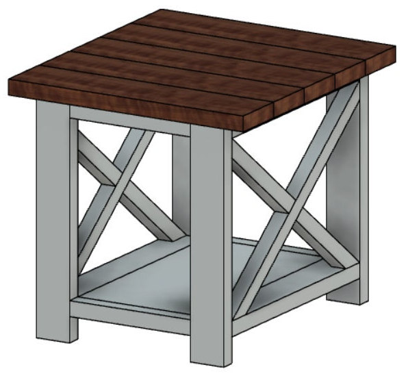 DIY Farmhouse Side Table Build Plans Etsy