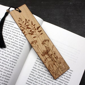 Wooden bookmarks Flower field, customizable, Father's Day gift, Mother's Day, Valentine's Day, Christmas, teacher, reader