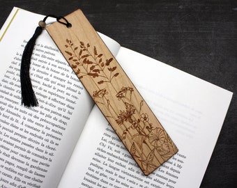 Wooden bookmarks Flower field, customizable, Father's Day gift, Mother's Day, Valentine's Day, Christmas, teacher, reader