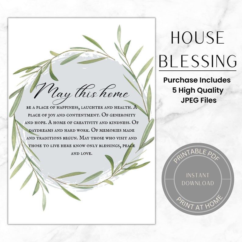 House Blessing Printable House Warming Gift New Homeowners - Etsy
