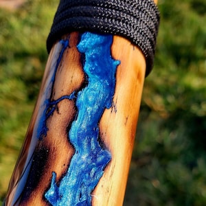 Custom order - Walking stick , hiking stick, staff . Fractal Burning, Epoxy resin. You choose color from chart last photo.