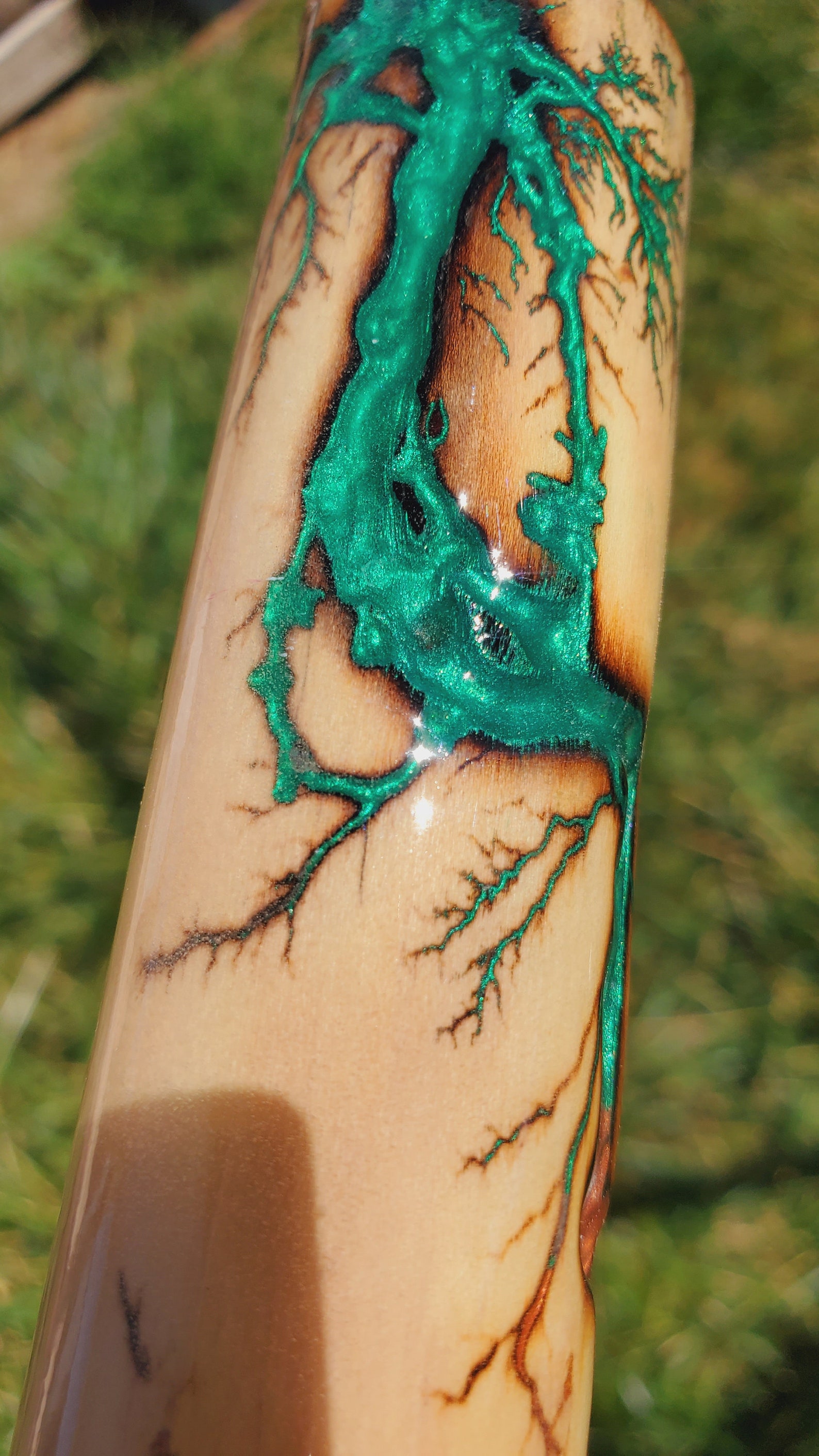 Walking Stick hiking Stick Staff Fractal Burning Epoxy Etsy