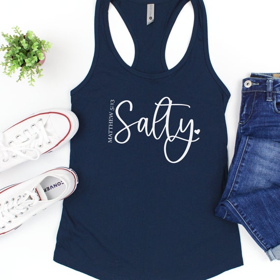 Cute Salty Tank Top, Faith Tank Top, Cute Summer Top, Beach Tank, Christian Tank Top, Summertime Tank, Cute Womens Faith Top, Beach Top