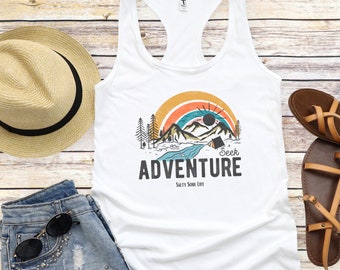 Adventure Tank Top, Retro Adventure Tank, Womens Outdoor Tank, Cute Womens Tank Top, Adventure Gift, Summertime Tank Top, Cute Summer Tank
