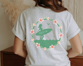 Cute Surfer Girl Tee, Unique Surfer Girl Gift, Cuter Surfer Gift, Surfer Girl Shirt, Boho Surfer Shirt, Boho Surfer Gift, Cute Beach Shirt