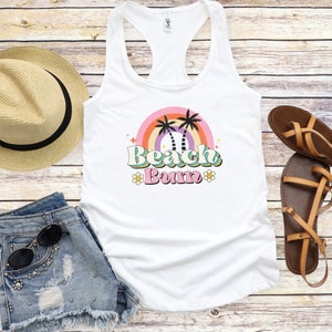 Cute Beach Top, Summertime Tank Top, Womens Top, Cute Summer Gift, Retro Surf Top, Beach Tank Top, Cute Beach Gift, Beach Bum Tank Top