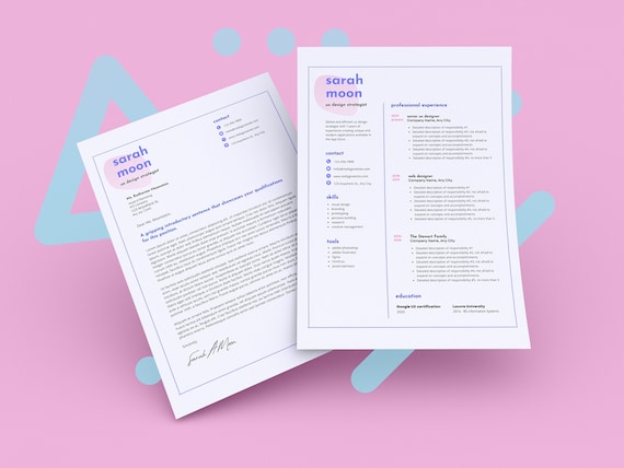 Canva Resume + Cover letter template for designers 2024