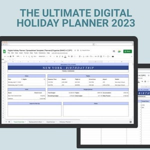 Digital Holiday Planner | Digital Download | Spreadsheet Template | Itinerary Tracker & Schedule Planner | Excel Template