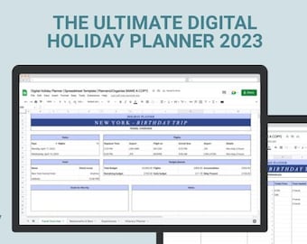 Digital Holiday Planner | Digital Download | Spreadsheet Template | Itinerary Tracker & Schedule Planner | Excel Template