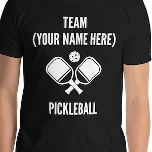 Customizable Pickleball Team Unisex Cotton T-Shirt - Family or Team Name