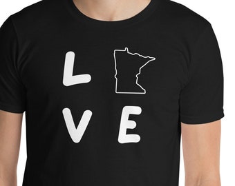 Love Minnesota Shirt - Short-Sleeve Unisex Cotton T-Shirt - Minnesota Lover Gift Idea