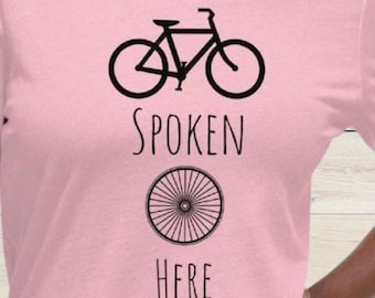 Maglietta da ciclismo Bike Spoken Here - Maglietta da donna in cotone rilassato