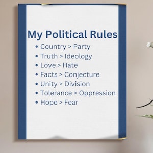 My Political Rules Poster: Motivational Office & Home Decor (16x20)