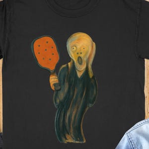 Maglietta Scream Pickleball: divertente parodia artistica, maglietta Comfort Colors