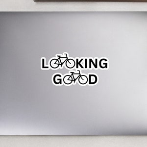 Whimsical Bike Sticker: &quot;Looking Good&quot; Bubble-Free Vinyl Decal