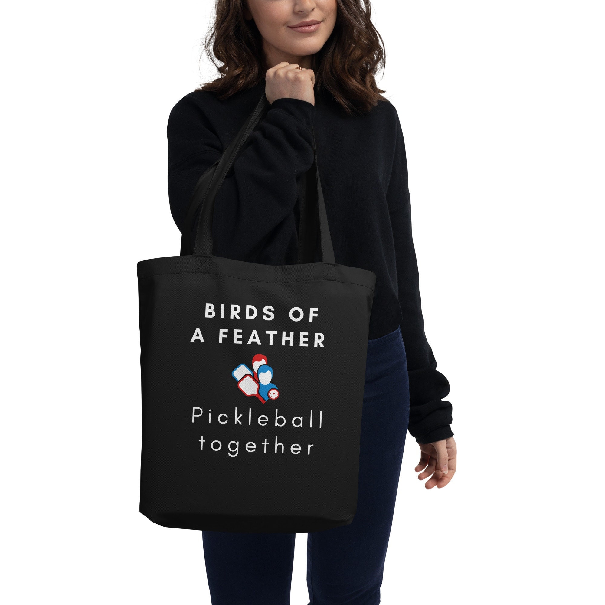 Birds of a Feather Pickleball Together - Pickleball Tote Bag: Eco-Friendly Gift