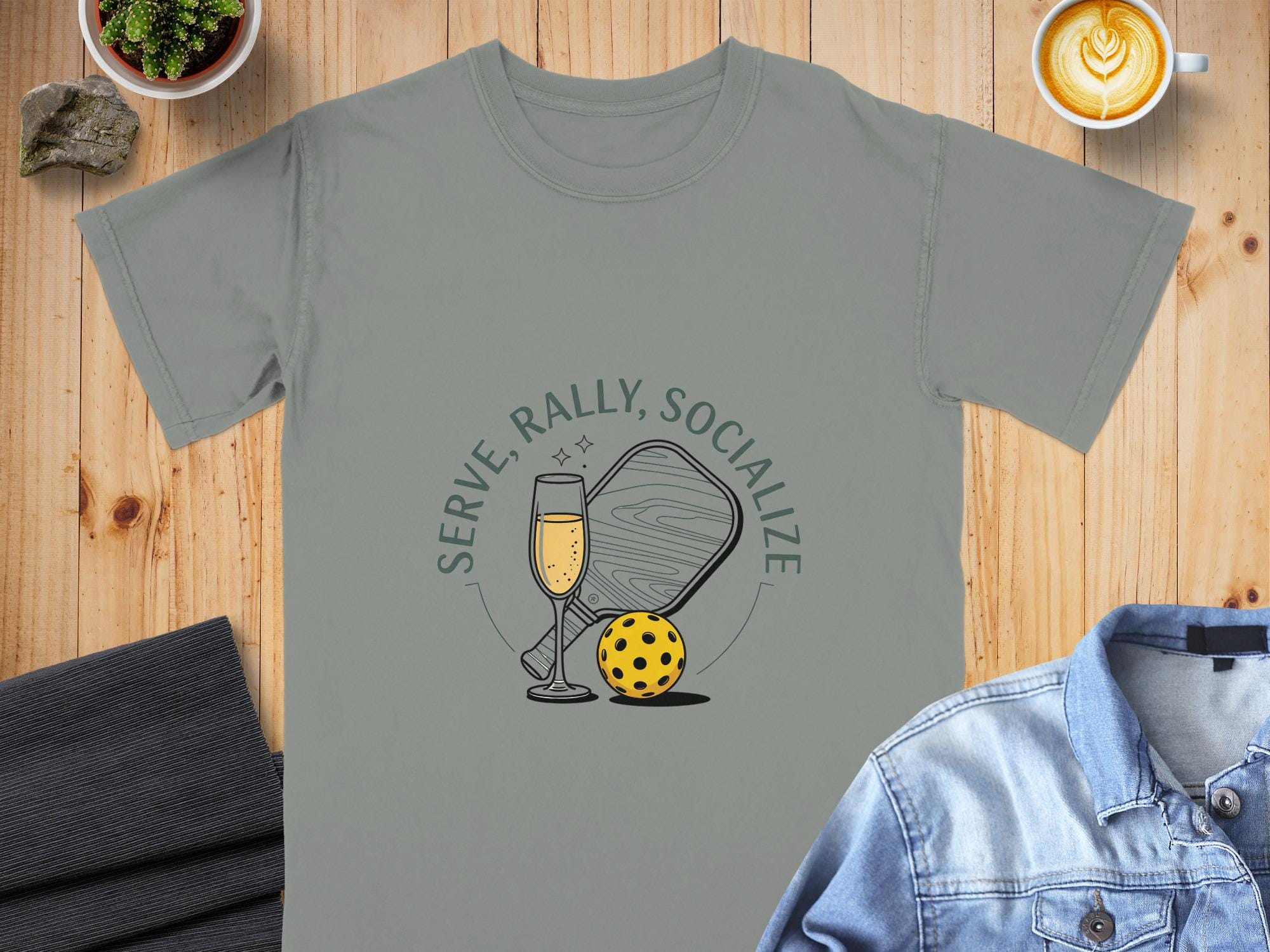 Funny Pickleball T-Shirt, Serve-Rally-Socialize, Comfort Colors Cotton Tee