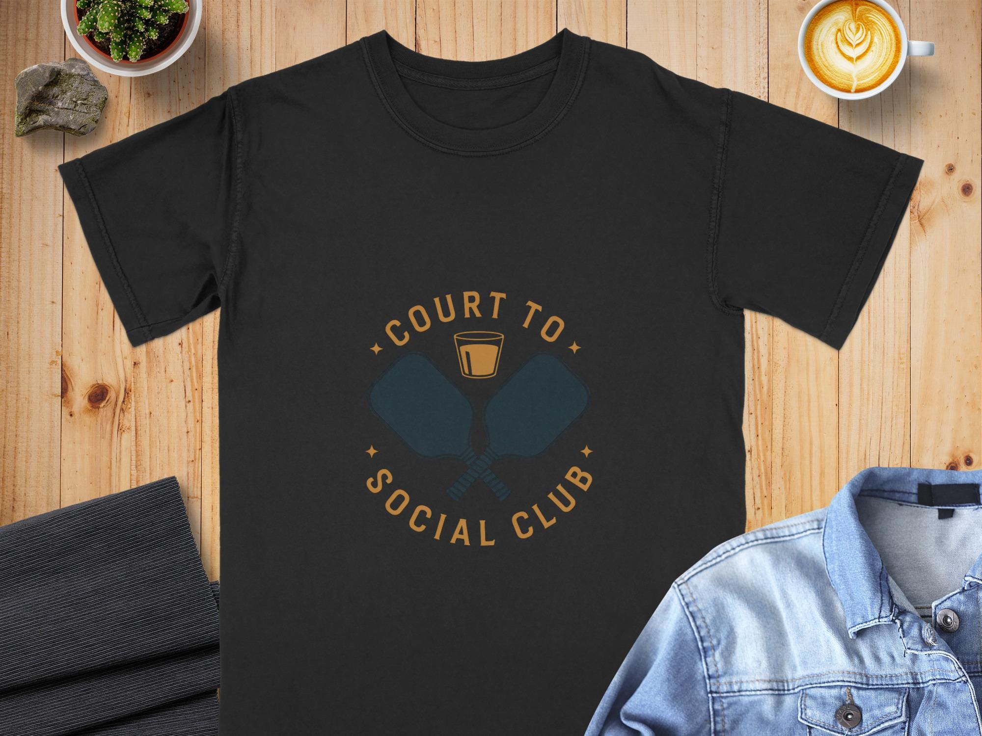 Pickleball Social Club - Pickleball T-Shirt: Comfort Colors Cotton Graphic Tee