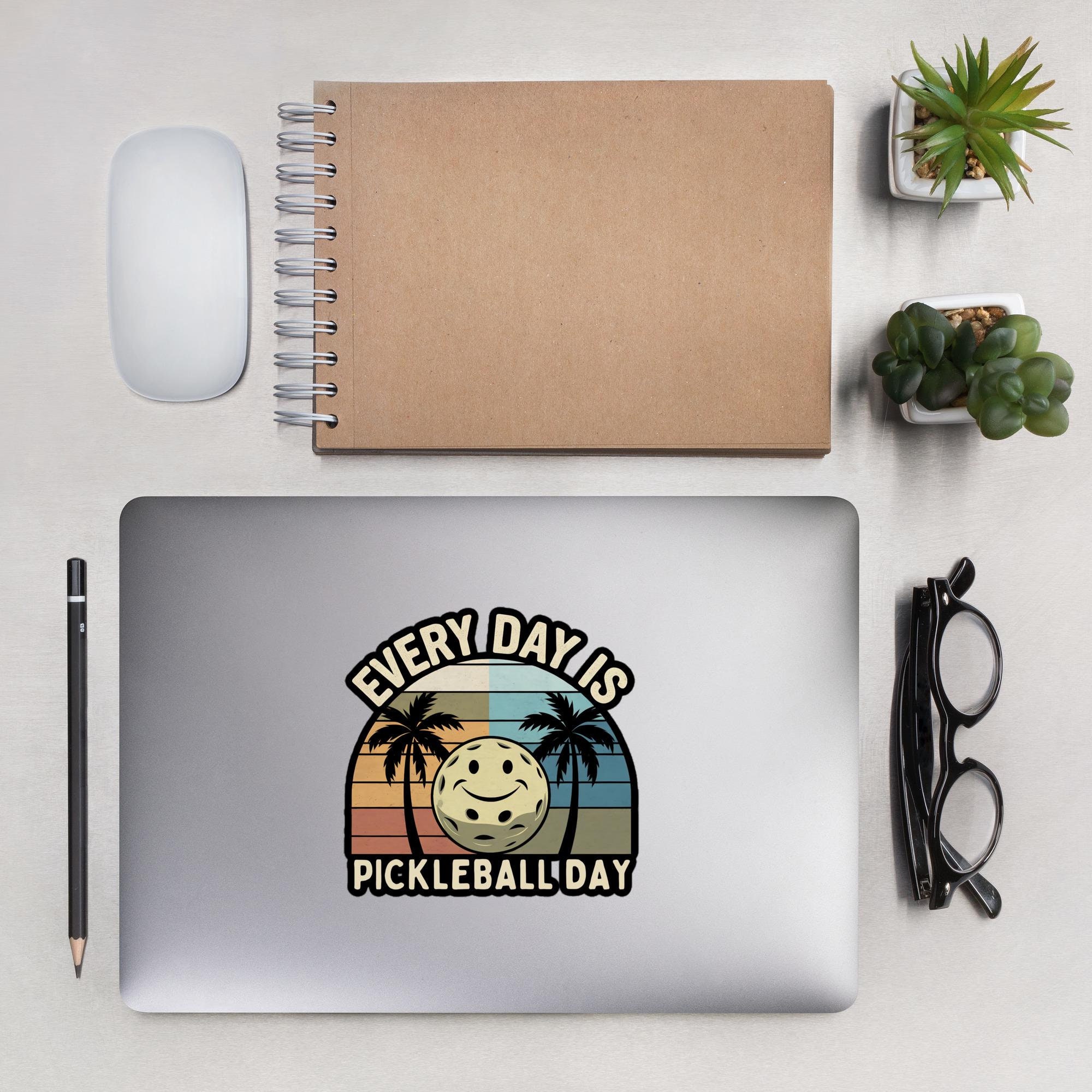 Pickleball Sticker: 'Every Day is Pickleball Day' Retro Graphic Decal for Players & Fans