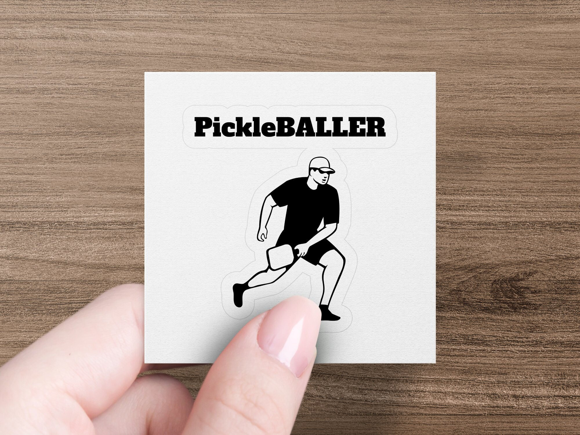 PickleBALLER Pickleball Player Sticker: Waterproof Vinyl Decal