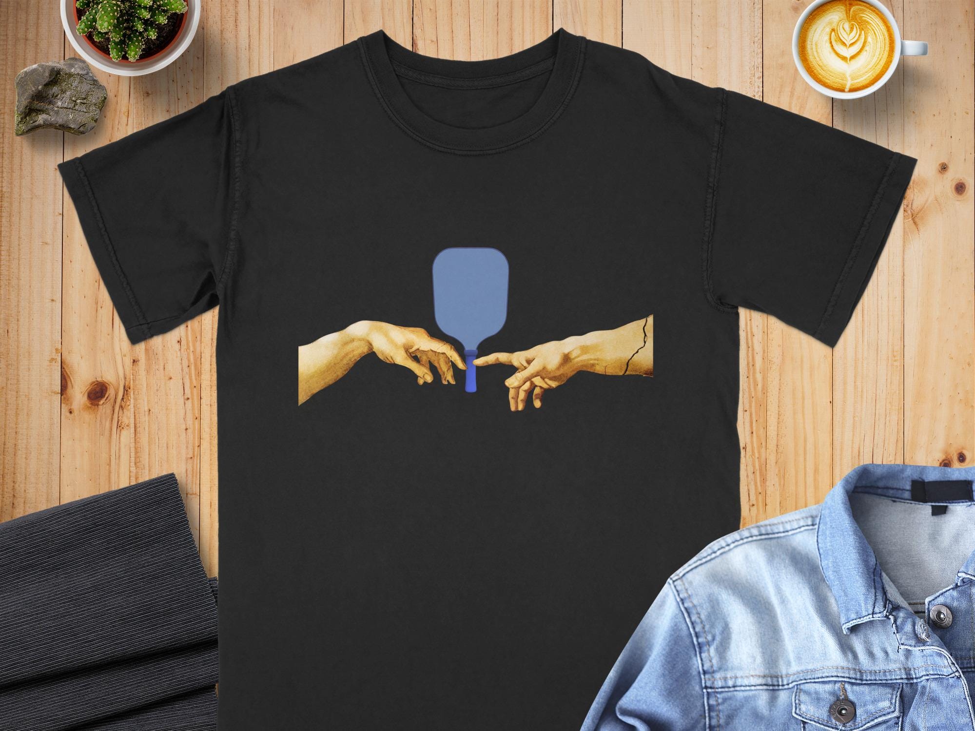 Pickleball Michelangelo Parody T-Shirt: Comfort Colors Tee