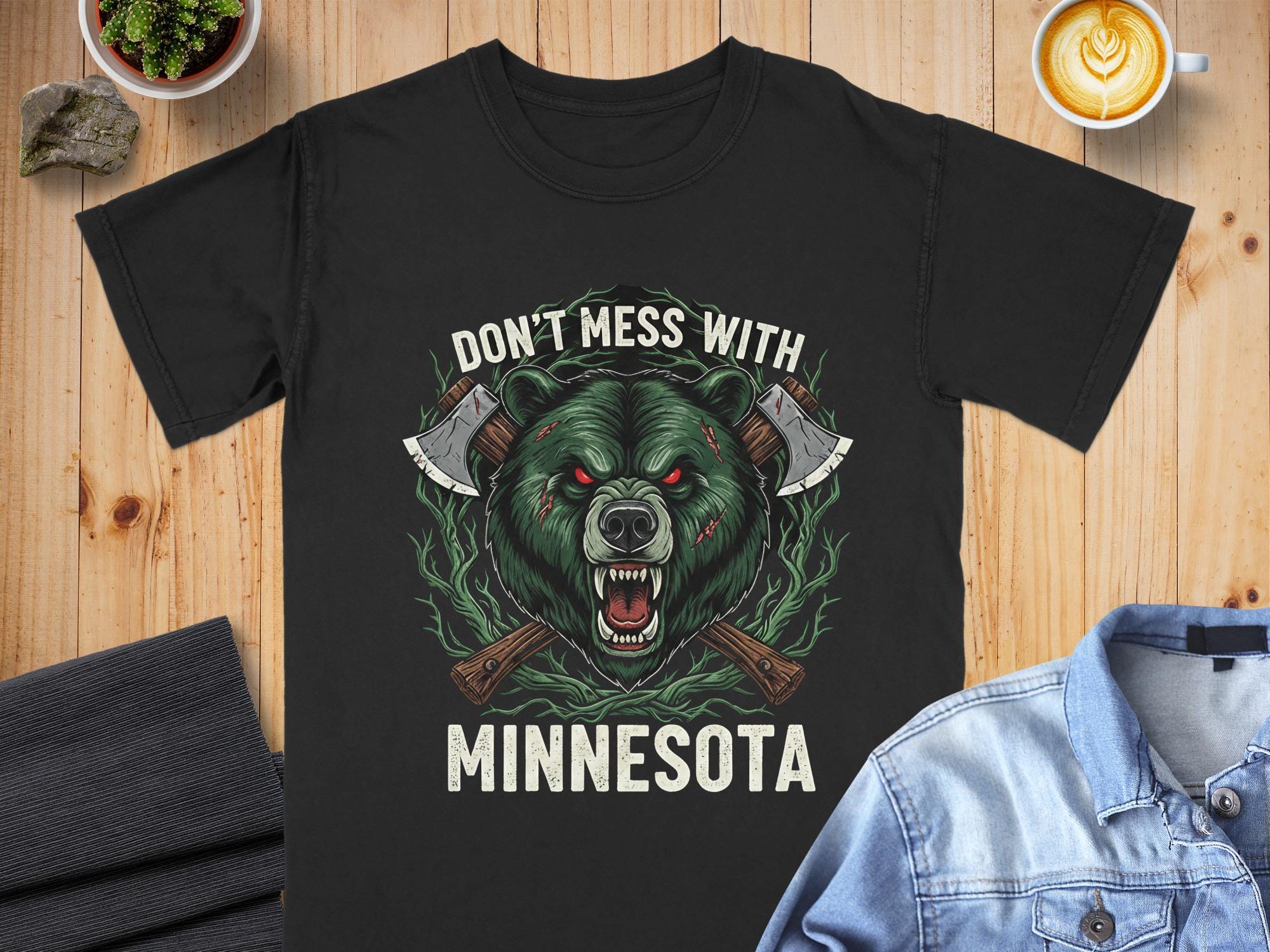 Don't Mess with Minnesota T-Shirt or Mug: Comfort Colors Cotton Tee, Coffee Cup