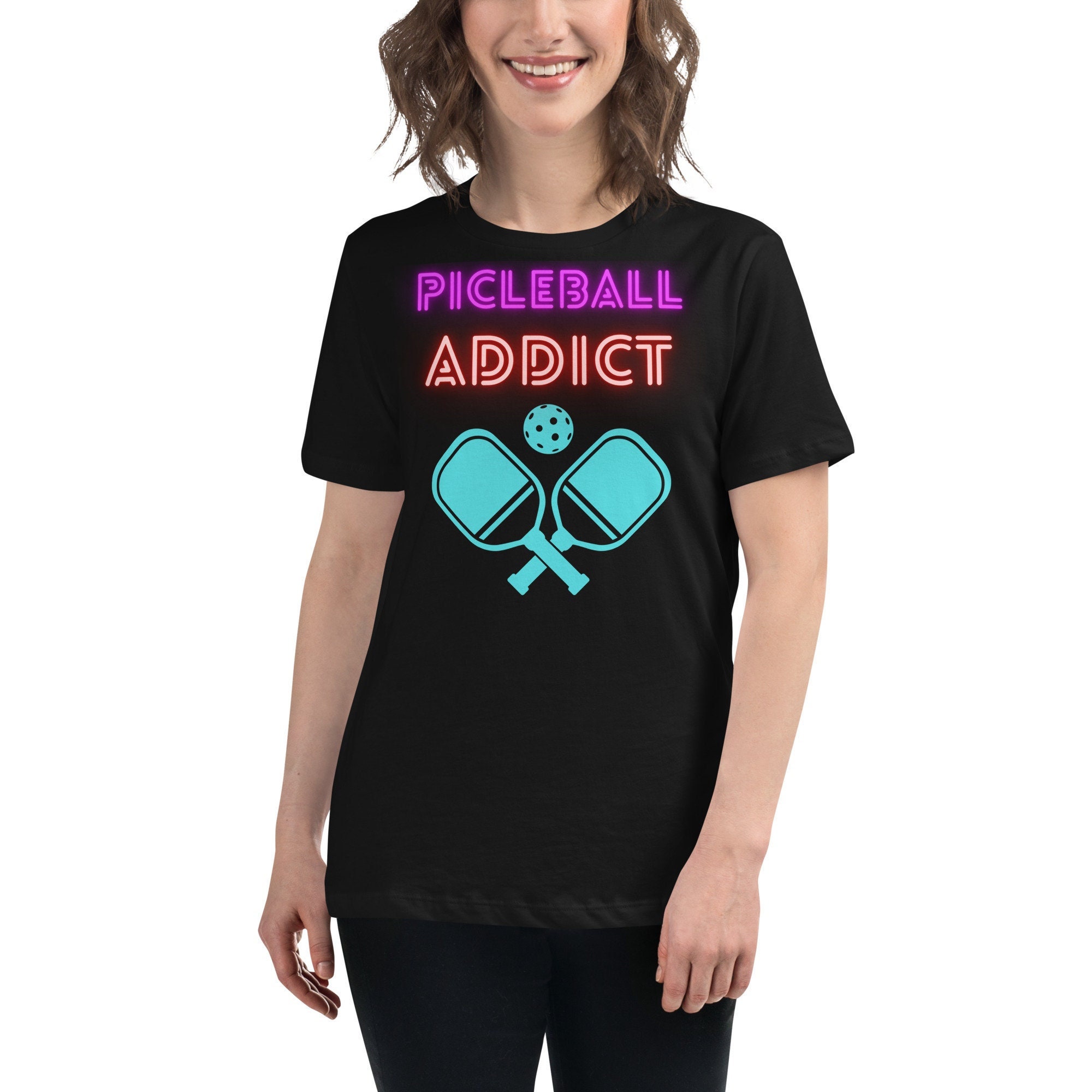 Pickleball Addict Shirt: Women's Relaxed Fit Cotton Tee