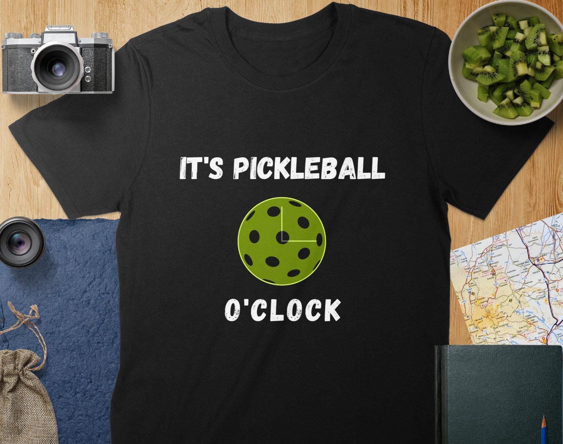 Funny Pickleball T-Shirt, Cotton Tee, "It's Pickleball O'Clock" Gift, Unisex/Women's Fit