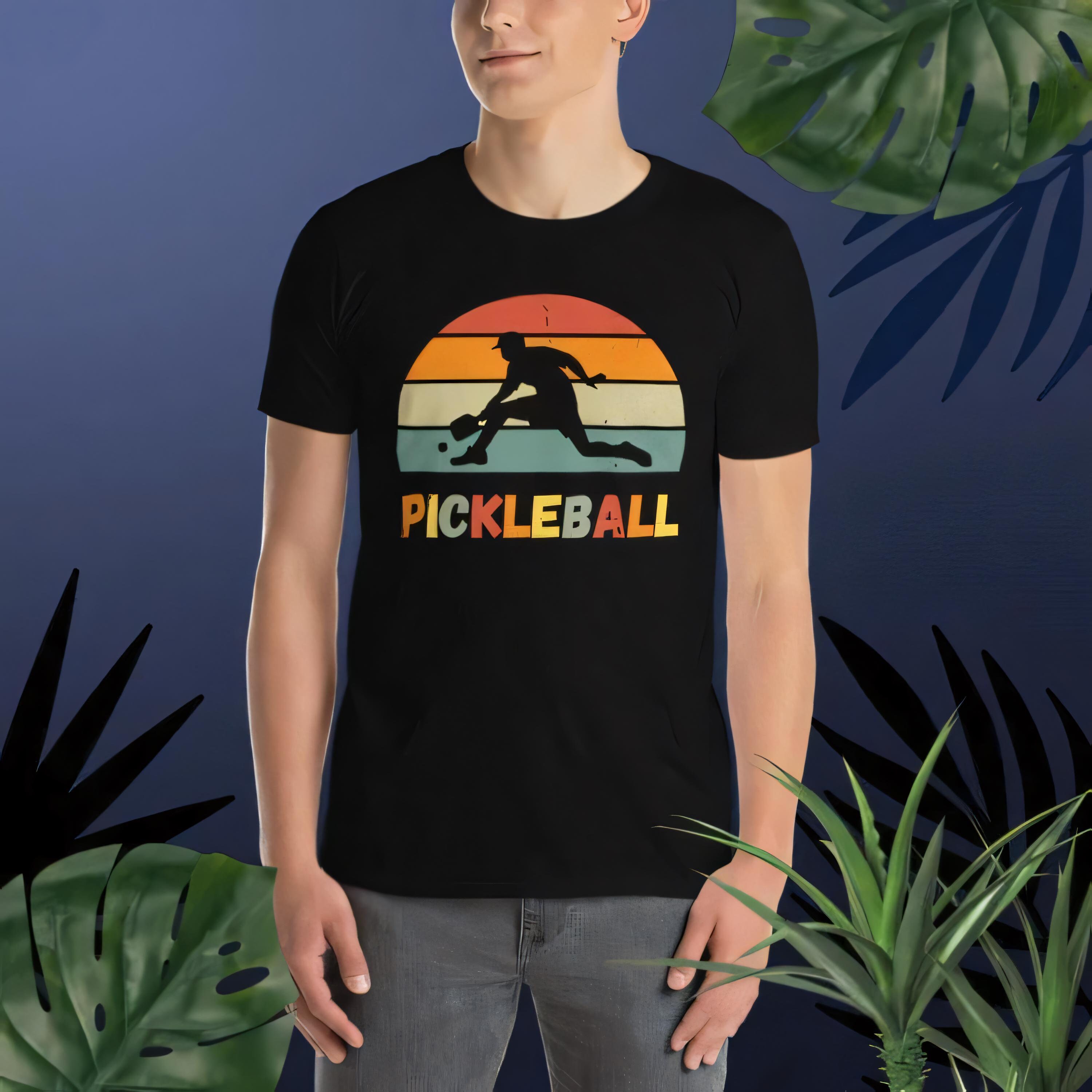 Pickleball Sunset T-Shirt: Unisex Cotton Tee, Fun Gift