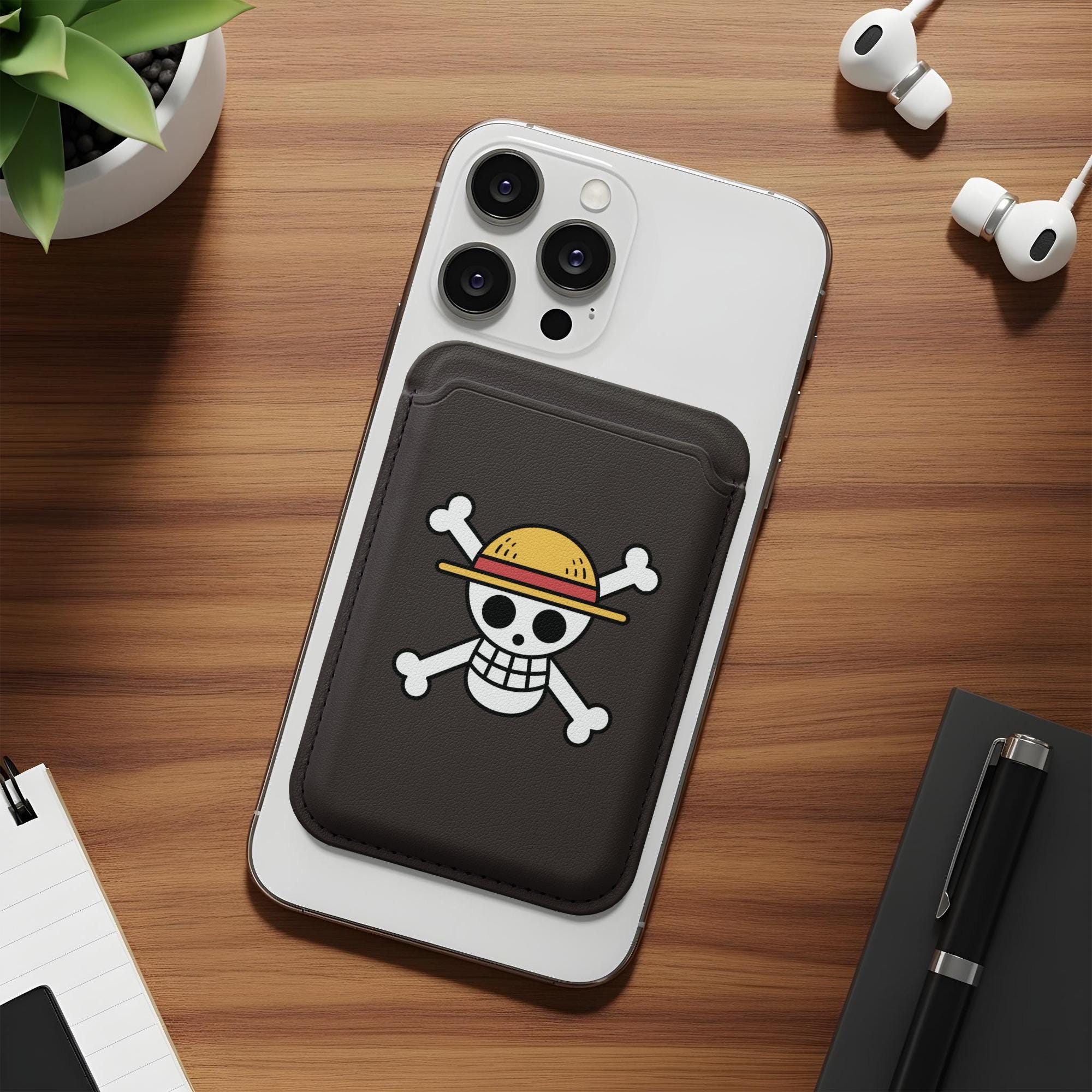 Jolly Roger Vegan Magsafe® Wallet, Anime Pirate Flag Skull & Crossbones