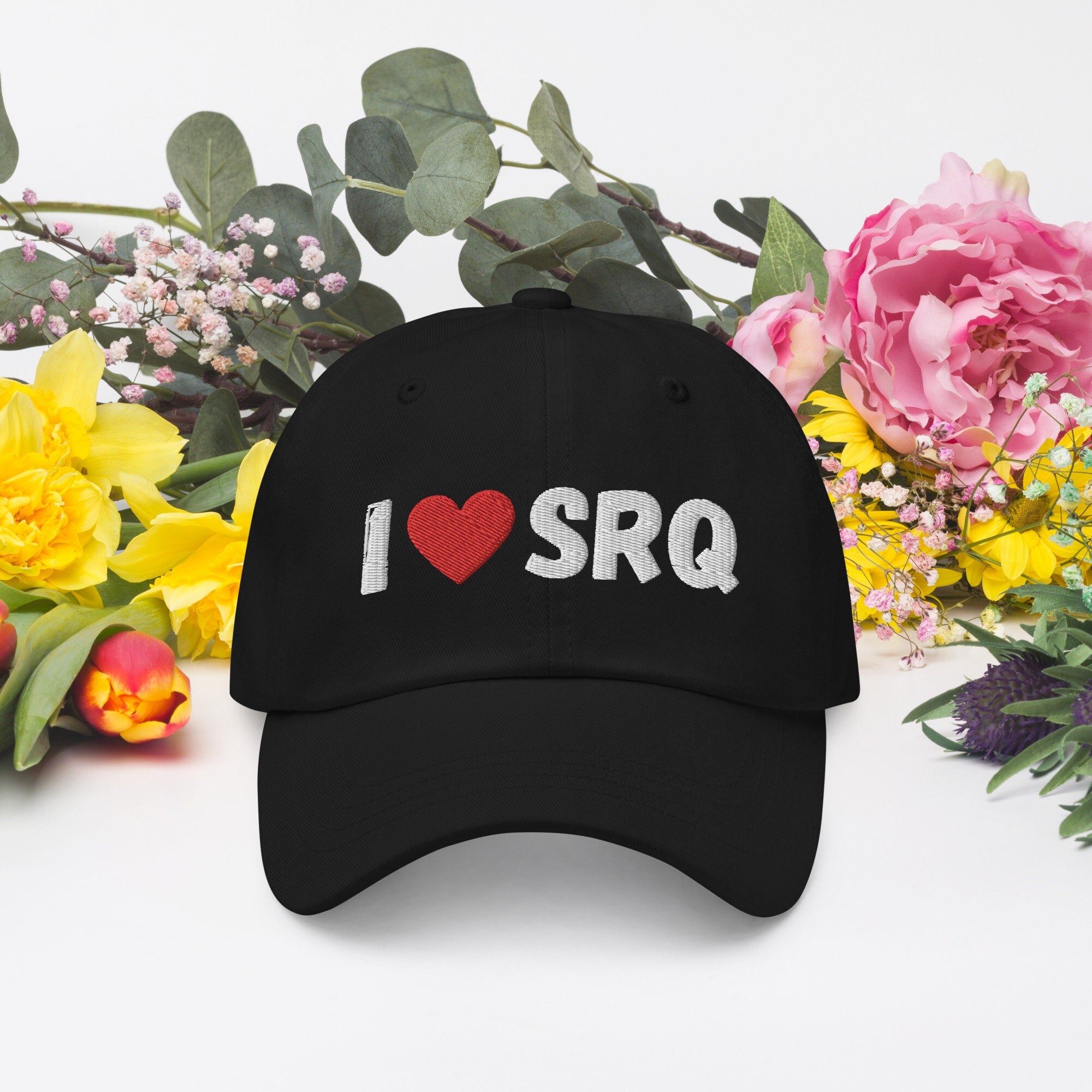 Sarasota Hat - I Love SRQ Florida Cap, Beach Vacation Gift, Unisex Casual Headwear