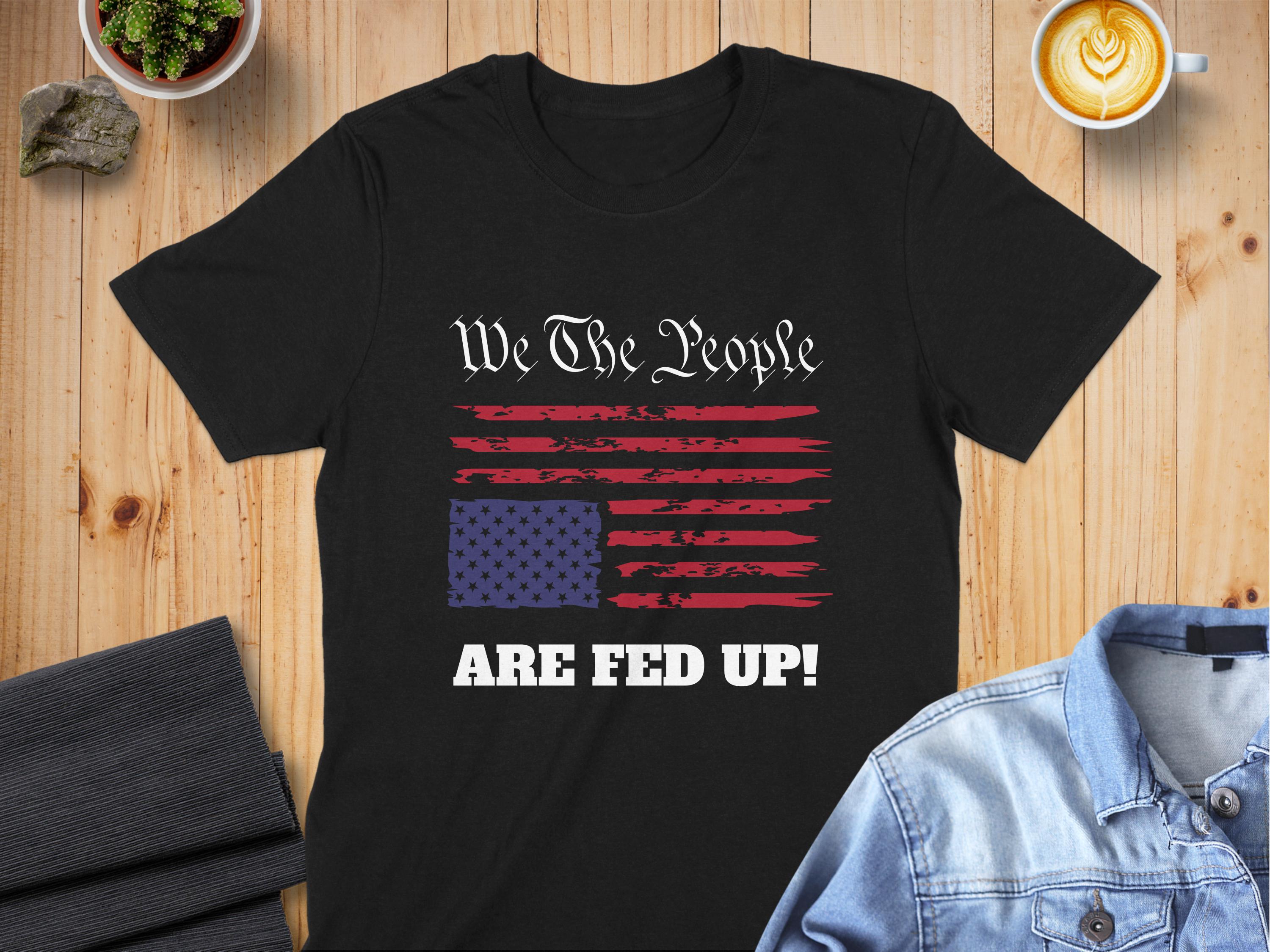 Distressed American Flag Tee: We The People, Patriotic USA Design - Tee, Sweatshirt, Hoodie