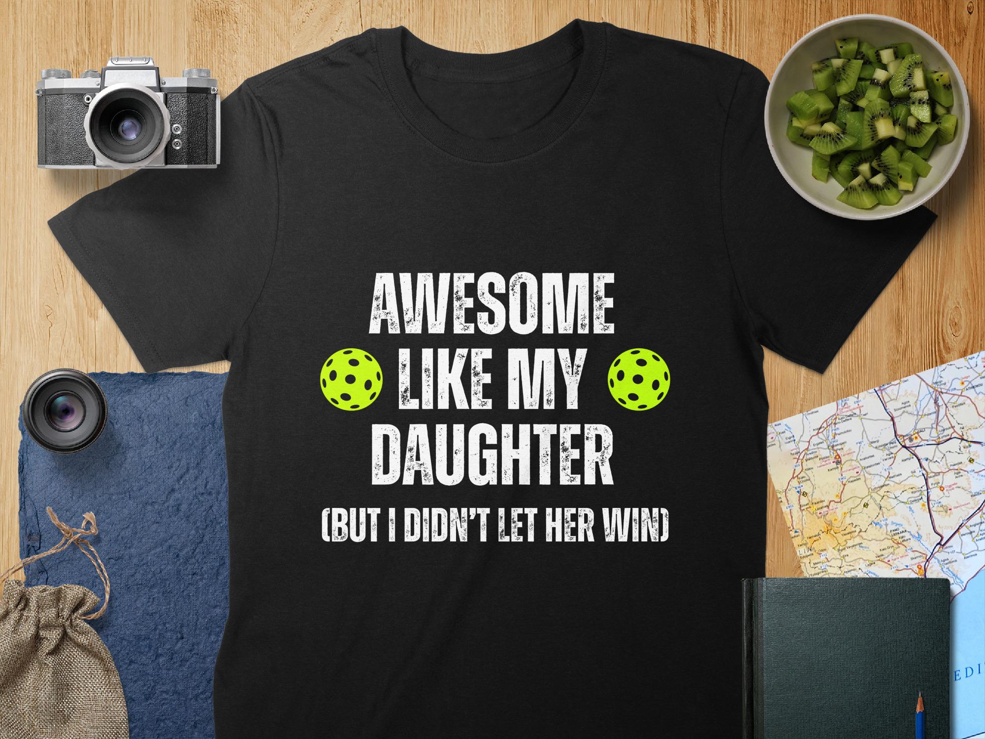 Funny Pickleball Dad T-Shirt, Awesome Like My Daughter Gift, Black Glossy Mug