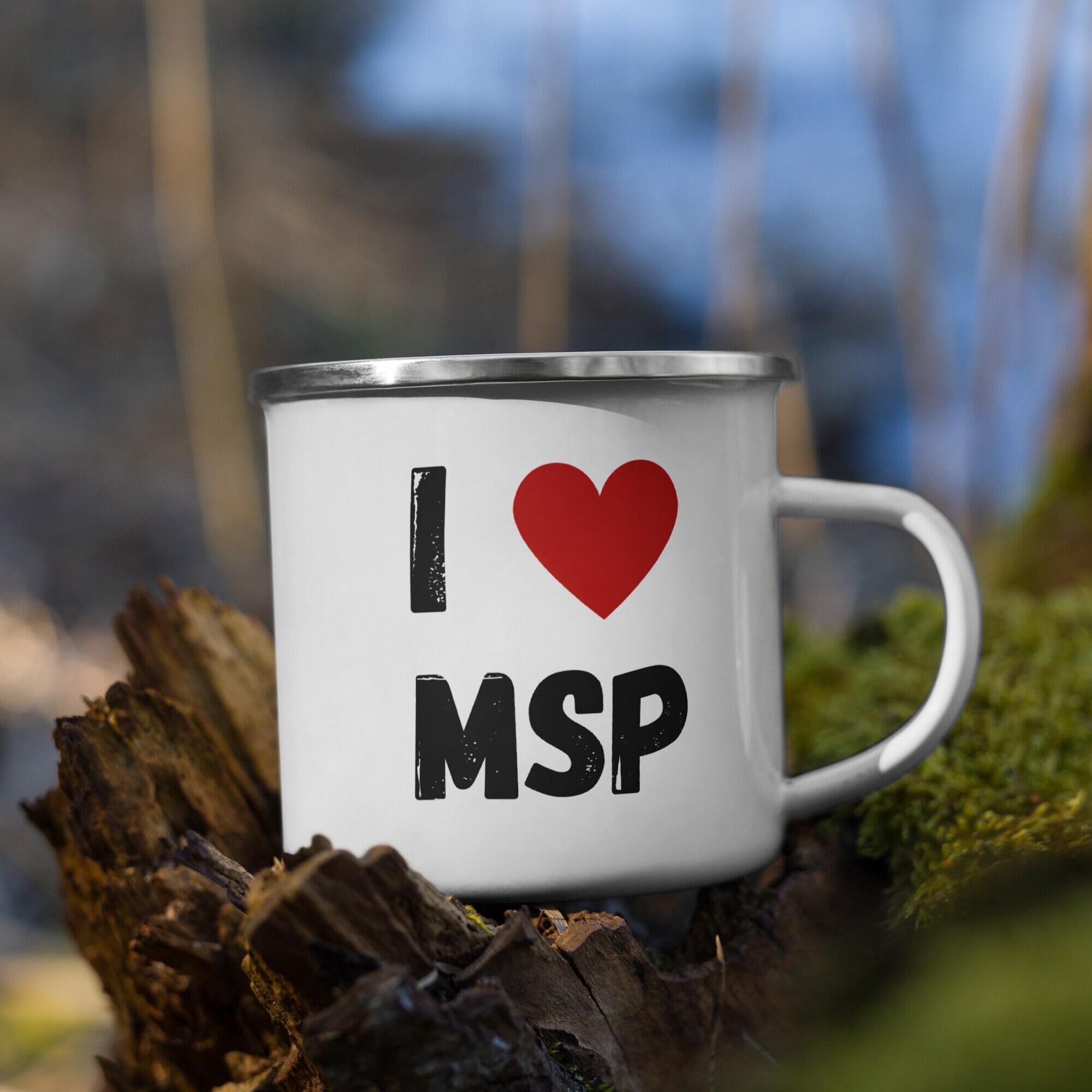 I Love MSP Enamel Mug - Minneapolis St. Paul Souvenir