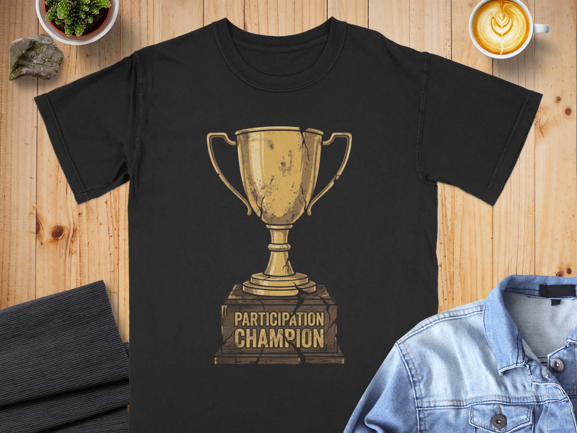 Participation Trophy T-Shirt: Humorous Champion Cotton Tee