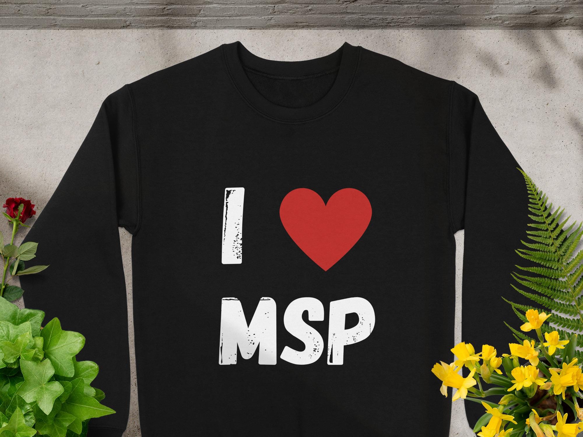 I Love MSP Sweatshirt: Minneapolis St. Paul Graphic Print
