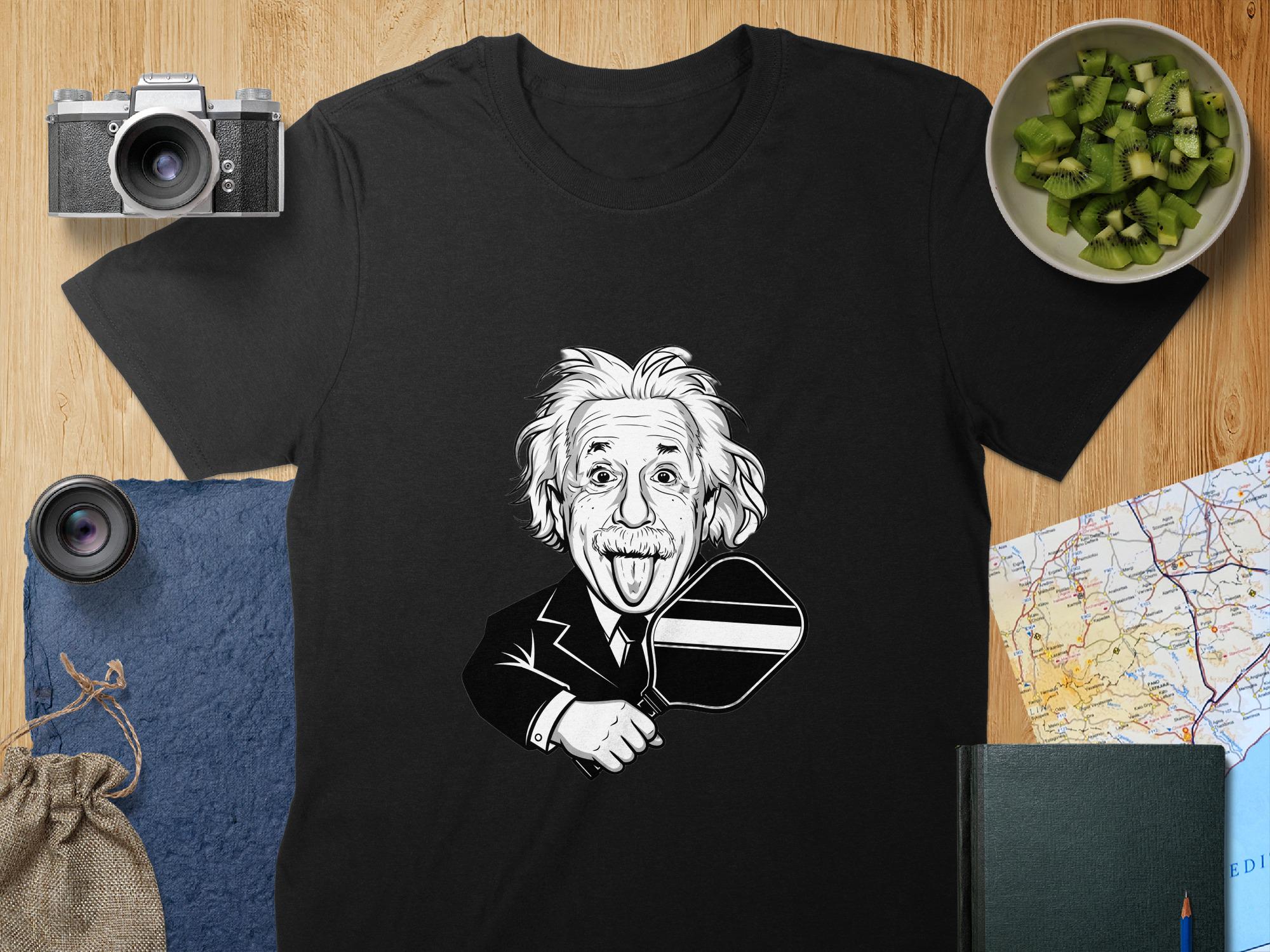 Einstein Pickleball T-Shirt: Funny Science Graphic Tee - Unisex or Women's Fit