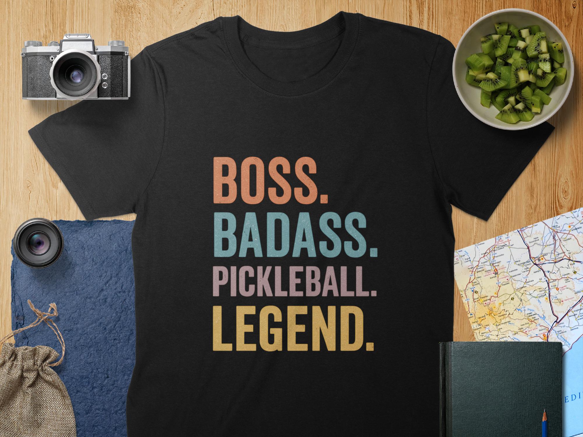 Boss Badass Pickleball Legend T-Shirt: Funny Unisex or Women's Sport Tee