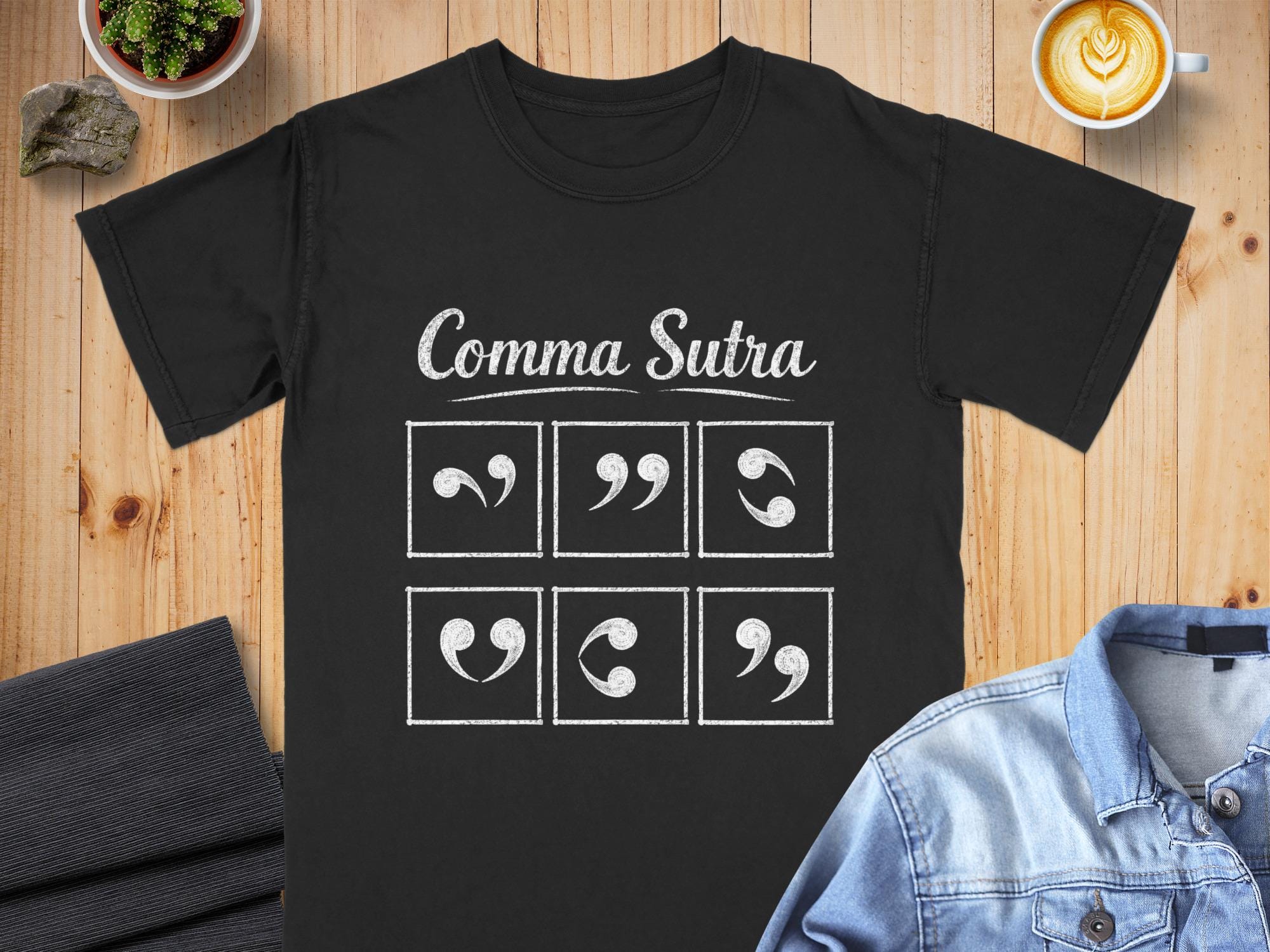 Comma Sutra T-Shirt, Funny Punctuation Humor Comfort Colors Cotton Tee