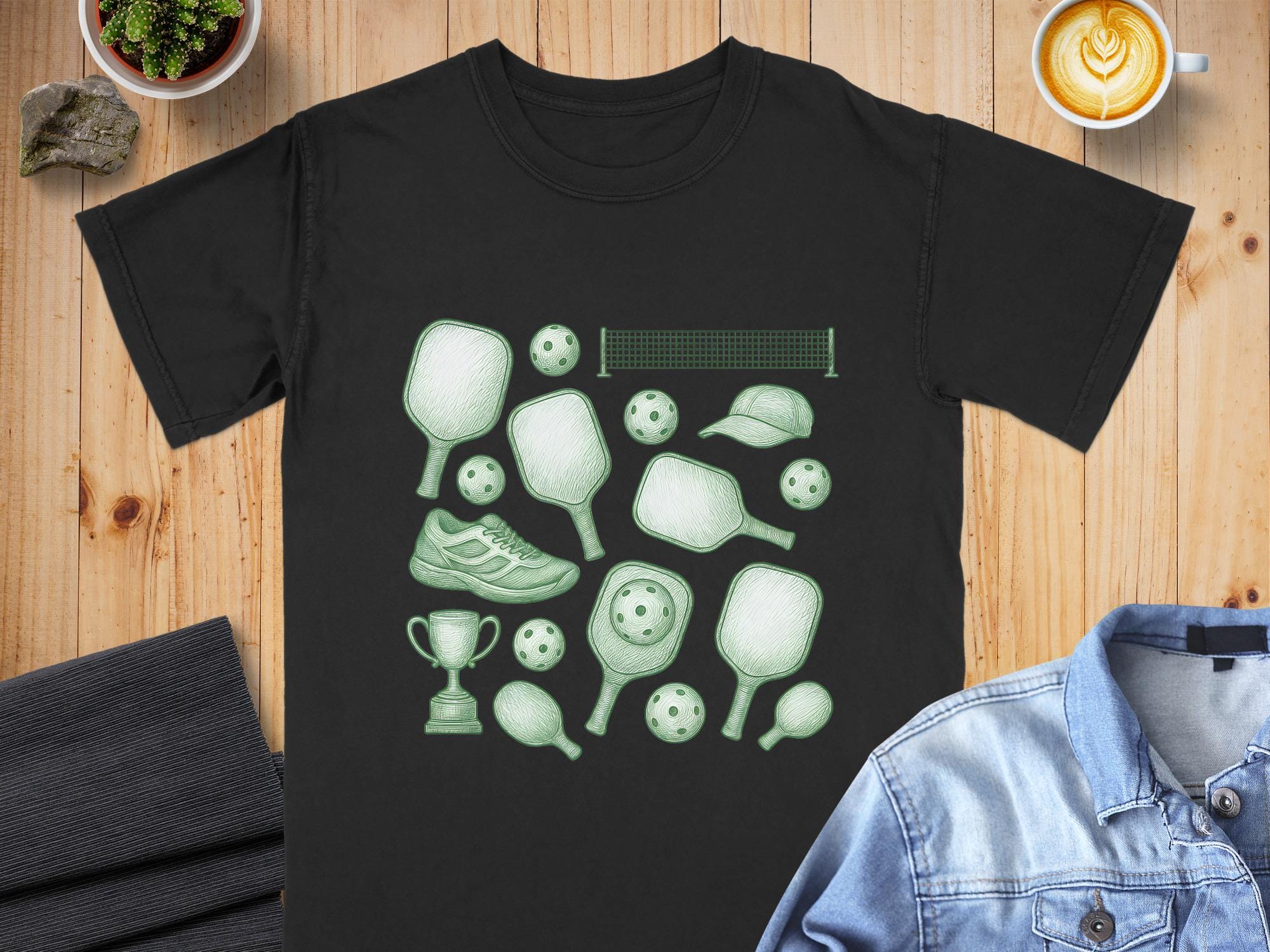 Pickleball T-Shirt, Comfort Colors Cotton Tee, Pickle Ball Collage