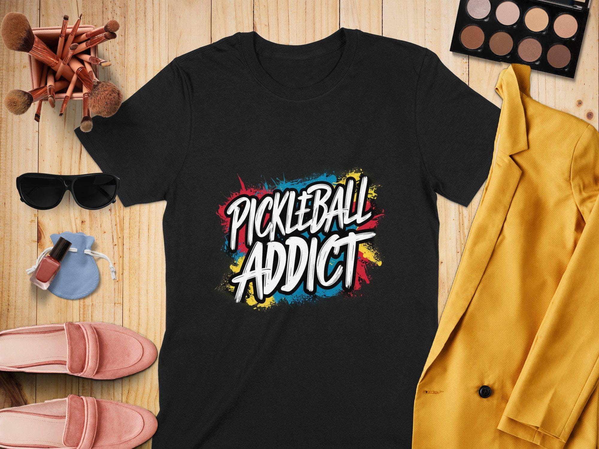 Pickleball Addict Shirt: Graffiti Style Sport Unisex or Women's Tee, Sweatshirt, Hoodie, Mug