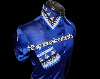 Chemise Western Pailletée Teal Taille 10-12 – Parfaite Pour Show Ou Rodéo