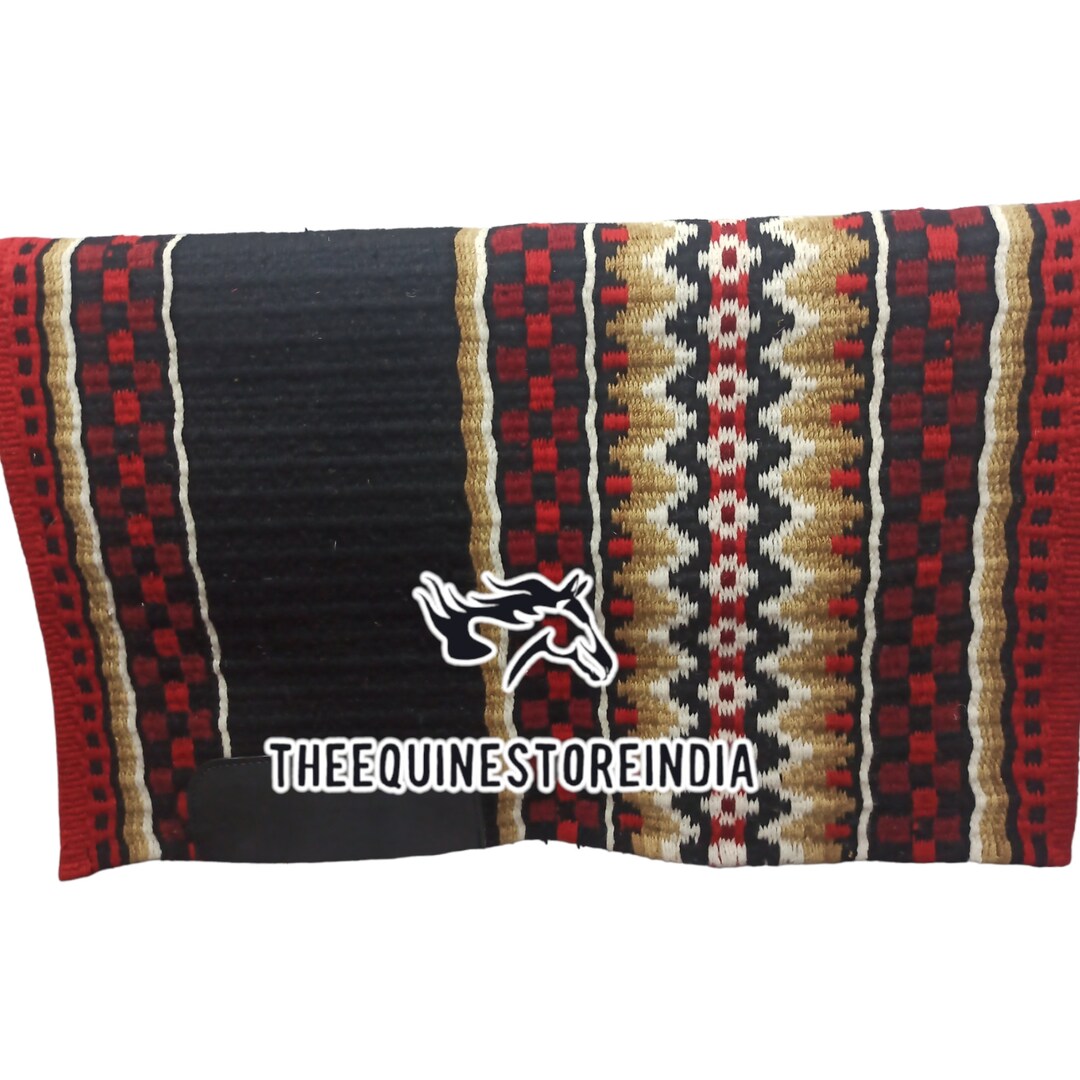 Coussin De Selle Western Fait Main – Tapis Ranch En Laine De Nouvelle-Zélande Avec Housse Transparente – Tailles Multiples