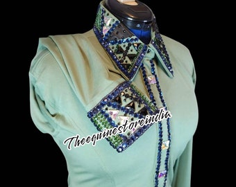 Bling western showshirt: shirt met stretch en edelstenen