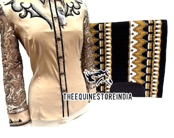 Western Show Shirts - Show shirts - Showmanship Shirts - Combo set (Sheer Sleeve Pattern May Vary Subject To Availability)